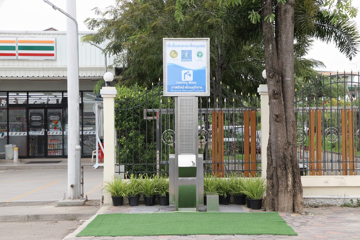 จุดน้ำประปาดื่มได้ หน้าร้าน 7-11 สาขาไปรษณีย์บ้านแพ้ว