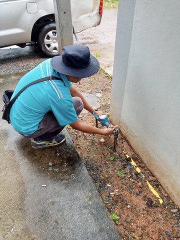 การประปาส่วนภูมิภาคสาขากาญจนดิษฐ์ ลงพื้นที่ตรวจสอบมาตรวัดน้ำ ทดสอบมาตร 0 คิว และทำการตีตรามาตร ผูกลวด ในพื้นที่ตำบลท่าทองใหม่  อำเภอกาญจนดิษฐ์ จังหวัดสุราษฎร์ธานี