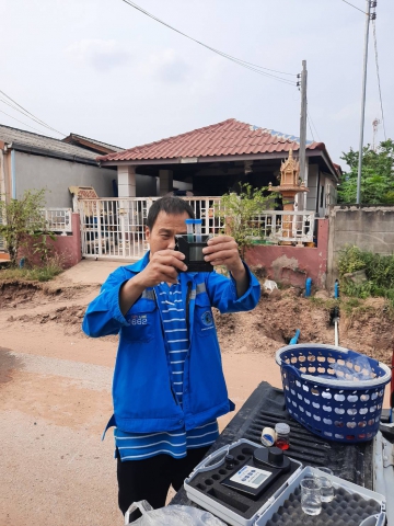 กปภ.สาขาเมืองพล ตรวจสอบและเฝ้าระวังคุณภาพน้ำในระบบจำหน่าย