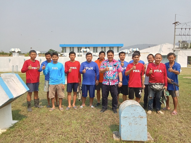 กปภ.สาขาอู่ทอง ล้างถังน้ำใส ตามแผน WSP ประจำปี 2566