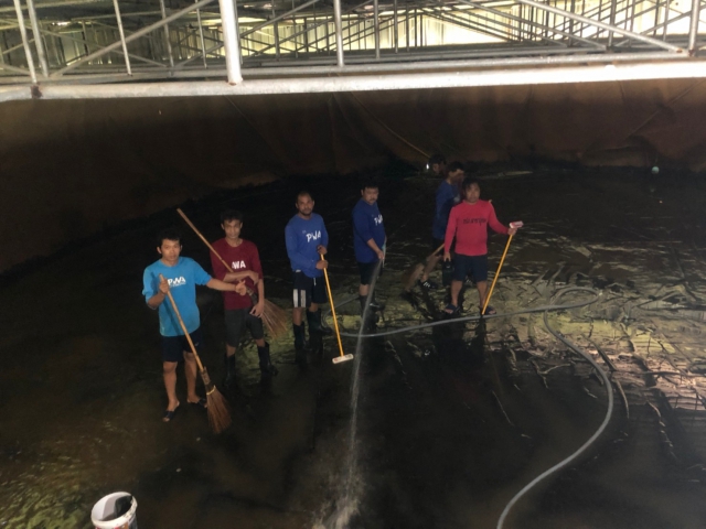 กปภ.สาขาอู่ทอง ล้างถังน้ำใสเหล็ก ขนาด 500 ลบ.ม. สถานีผลิตน้ำกระจัน