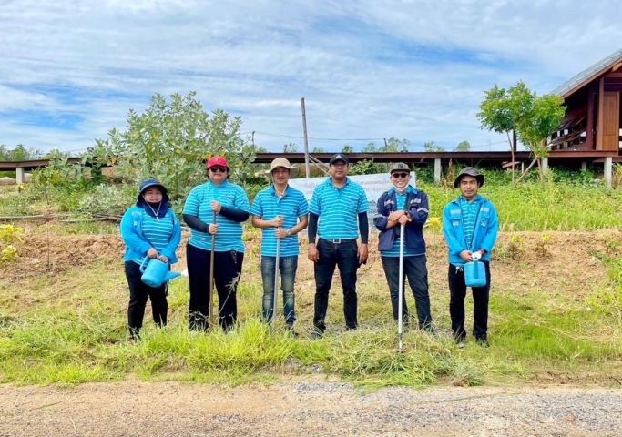 กปภ.สาขาปทุมธานี ดำเนินกิจกรรม โครงการ โคก หนอง นา สัปปายะและรมณียสถาน สถานปฏิบัติธรรมสมเด็จพระสังฆราช (อมพรมหาเถร)