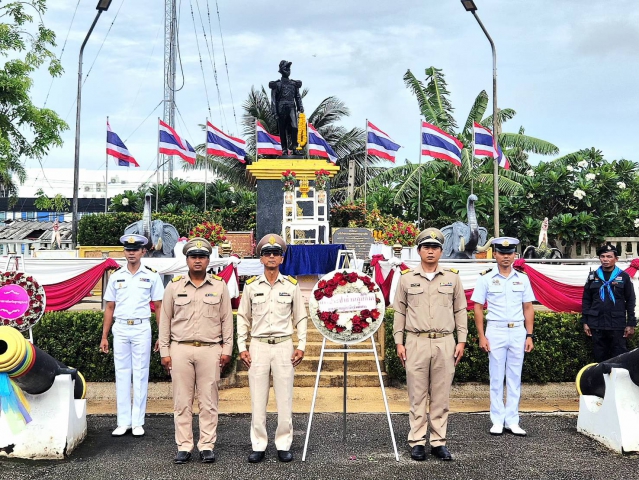 กปภ.สาขาสุราษฎร์ธานี(พ) ร่วมพิธีบวงสรวงและวางพวงมาลา เนื่องในวัน "อาภากร" ประจำปี 2569