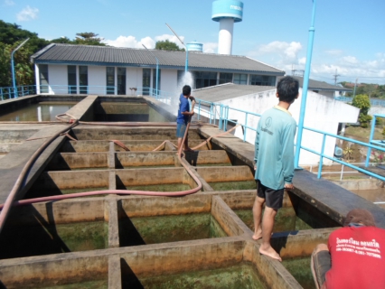 ไฟล์แนบ นายวิพล ติดเีทียน หัวหน้างานงานผลิต กปภ.สาขาแม่สอด นำทีมพนักงานและเจ้าหน้าที่ล้างถังตกตะกอน