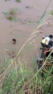 ไฟล์แนบ "ไม่ให้เธอลอยไปไหน" ระดมพนักงานผลิต ลุย!! แรงต่ำหนองปลิง เร่งกำจัดผักตบชวา / วัชพืช ป้องกันขวางทางน้ำ พร้อมซ่อมฟุตวาล์ว