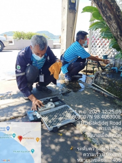 ไฟล์แนบ กปภ.สาขาภูเก็ต ลงพื้นที่ตรวจสอบคุณภาพน้ำปลายท่อ บริเวณพื้นที่หน้าโรงแรมแคนทารี เบร์ ภูเก็ต ต.วิชิต อ.เมืองภูเก็ต จ.ภูเก็ต