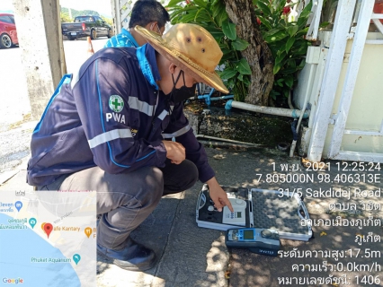ไฟล์แนบ กปภ.สาขาภูเก็ต ลงพื้นที่ตรวจสอบคุณภาพน้ำปลายท่อ บริเวณพื้นที่หน้าโรงแรมแคนทารี เบร์ ภูเก็ต ต.วิชิต อ.เมืองภูเก็ต จ.ภูเก็ต