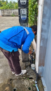 ไฟล์แนบ การประปาส่วนภูมิภาคสาขาจันดี ลงพื้นที่ตรวจสอบมาตรวัดน้ำ ทดสอบมาตร 0 คิว และทำการตีตรามาตร ผูกลวด 