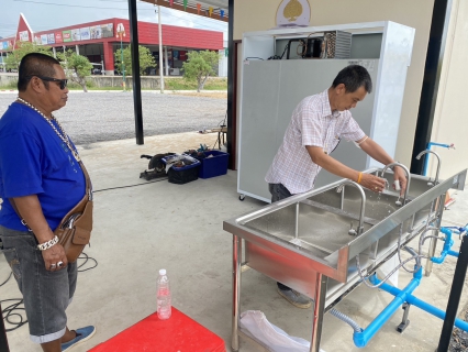 ไฟล์แนบ กปภ.สาขากาญจนบุรี ออกพื้นที่ตรวจสอบคุณภาพน้ำประปา ตรวจวัดค่าคลอรีน ค่าความขุ่นในน้ำประปา 