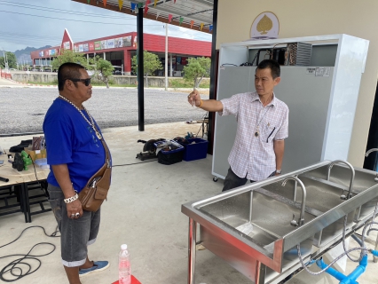 ไฟล์แนบ กปภ.สาขากาญจนบุรี ออกพื้นที่ตรวจสอบคุณภาพน้ำประปา ตรวจวัดค่าคลอรีน ค่าความขุ่นในน้ำประปา 