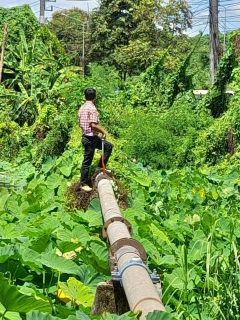 ไฟล์แนบ การประปาส่วนภูมิภาคสาขากาญจนดิษฐ์ ดำเนินการตรวจสอบ หาท่อแตกท่อรั่ว บ้านเขาแก้ว ตำบลทุ่งกง เพื่อค้นท่อแตกท่อรั่วและเพิ่มปริมาณน้ำจ่ายให้ลูกค้า