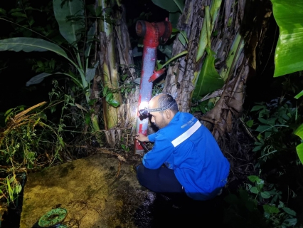 ไฟล์แนบ กปภ.สาขาปากพนัง ลงพื้นที่เดินสำรวจหาท่อแตก/ท่อรั่ว จากการทำ step test  ตามแผนลดน้ำสูญเสีย บริเวณพื้นที่เกาะนางโดย ต.ปากพนังฝั่งตะวันตก ต.คลองกระบือ ต.คลองน้อย อ.ปากพนัง จ.นครศรีธรรมราช  