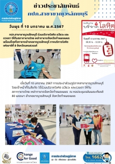 ไฟล์แนบ กปภ.สาขาขาณุวรลักษบุรี ร่วมบริจาคโลหิต อวัยวะ และดวงตา ให้กับสภากาชาดไทย