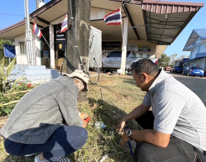 ไฟล์แนบ กปภ.สาขาขลุง ออกสำรวจหาท่อรั่วในพื้นที่ตามแผนลดน้ำสูญเสียค้นหาท่อแตก/รั่วต่อเนื่อง เพื่อตรวจสอบจุดต้องสงสัย MM08 สถานีผลิตน้ำพลิ้ว จ่ายพื้นที่บางสระเก้า อ.แหลมสิงห์ จ.จันทบุรี