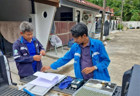 ไฟล์แนบ กปภ.สาขาภูเก็ต นำทีมลงพื้นที่ บริเวณหมู่บ้านภูเก็ตวิลล่า 3 ต.วิชิต อ.เมืองภูเก็ต  จ.ภูเก็ต เพื่อดำเนินการตรวจสอบคุณภาพน้ำ