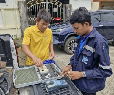 ไฟล์แนบ กปภ.สาขาภูเก็ต นำทีมลงพื้นที่ หมู่บ้านเจ้าฟาการ์เด้นโฮม ถ.เจ้าฟ้าตะวันออก ต.ฉลอง อ.เมือง จ.ภูเก็ต เพื่อดำเนินการตรวจสอบคุณภาพน้ำ