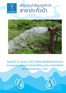 ไฟล์แนบ กปภ.สาขาตะกั่วป่า ดำเนินการตามแผนงานบริการและควบคุมน้ำสูญเสีย โบล์วน้ำเพื่อระบายตะกอนในเส้นท่อ ช่วงเดือนตุลาคม ปี2567