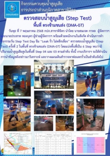 ไฟล์แนบ กปภ.สาขาพิจิตร จัดกิจกรรมวัน Step Test Day SEASON 2 "LEAK รั่ว ไม่หลีกเลี่ยง" ครั้งที่ 2 ลงพื้นที่ต่อเนื่องเพื่อค้นหาท่อแตก/รั่ว ในพื้นที่เป้าหมาย บริเวณพื้นที่ ตรงข้ามขนส่ง (DMA-07) 