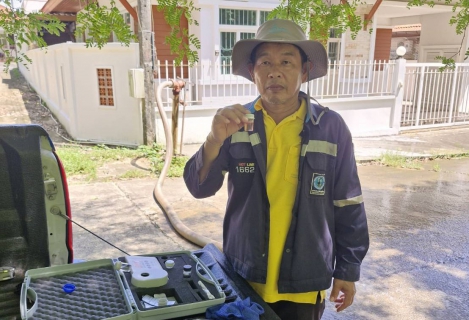 ไฟล์แนบ กปภ.สาขาภูเก็ต นำทีมลงพื้นที่ บริเวณหมู่บ้านเดอะวัลเล่ย์ ตำบลศรีสุนทร อำเภอถลาง จังหวัดภูเก็ต เพื่อดำเนินการตรวจสอบคุณภาพน้ำ