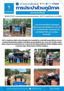 ไฟล์แนบ วันที่ 3-4 พฤศจิกายน 2568 การประปาส่วนภูมิภาคสาขาคลองใหญ่ โดย นายประภัทธิ์ ธรรมพร ผู้จัดการ กปภ.สาขาคลองใหญ่ พร้อมด้วยพนักงานในสังกัด มอบน้ำดื่มบรรจุขวดตราสัญลักษณ์ กปภ. จำนวน 720 ขวด ให้กับ กองร้อยปืนเล็ก หน่วยเฉพาะกิจนาวิกโยธินที่ 182 และ ทก.ร้อย.บ้านท่าเส้น