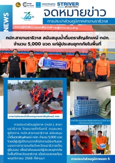ไฟล์แนบ กปภ.สาขานราธิวาส สนับสนุนน้ำดื่มตราสัญลักษณ์ กปภ. จำนวน 5,000 ขวด แก่ผู้ประสบอุทกภัยในพื้นที่