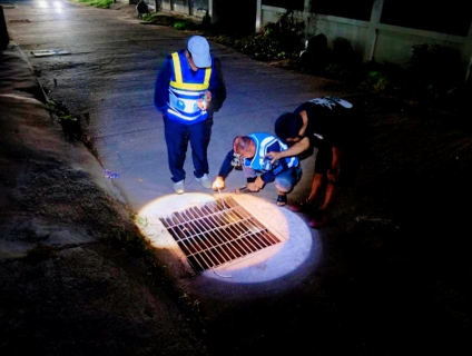 ไฟล์แนบ การประปาส่วนภูมิภาคสาขาบ้านไผ่ ทำการออกสำรวจหาท่อแตกรั่ว โดยวิธี Passive Control 
