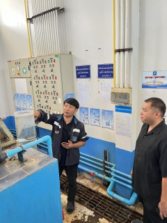 ไฟล์แนบ กปภ.สาขากาญจนบุรี ทบทวนความรู้ด้านการผลิตน้ำ และสอบเทียบความเที่ยงตรงของเครื่องจ่ายสารเคมี