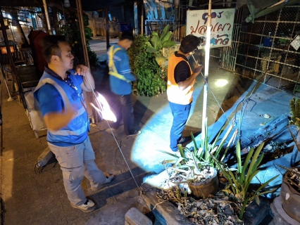 ไฟล์แนบ การประปาส่วนภูมิภาคสาขาบ้านไผ่ ทำการออกสำรวจหาท่อแตก - รั่ว โดยวิธีการเดินสำรวจ(Active Leakage Control) พื้นที่ (DMA-06 สำนักงาน) 