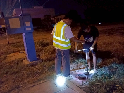 ไฟล์แนบ กปภ.สาขาท่ามะกาลงพื้นที่ ทำ Step Test ค้นหาท่อแตกรั่ว