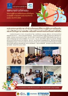 ไฟล์แนบ กปภ.สาขานราธิวาส เข้าร่วมกิจกรรมให้ความรู้ด้านการป้องกันและแก้ไขปัญหายาเสพติด เสริมสร้างองค์กรเข้มแข็งอย่างยั่งยืน