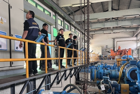 ไฟล์แนบ รองผู้ว่าการ (ปฏิบัติการ 2) ลงพื้นที่ตรวจเยี่ยมติดตามการดำเนินโครงการจัดการน้ำสะอาด (Water Safety Plan : WSP) ณ สถานีผลิตน้ำ กปภ.สาขาร้อยเอ็ด (โรงกรองน้ำบ้านเหล่ากล้วย)