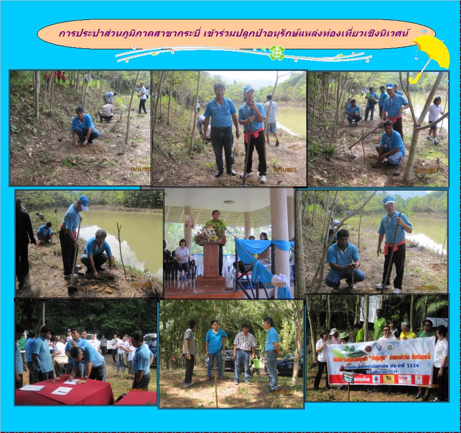 กปภ.สาขากระบี่ ร่วมปลูกป่าอนุรักษ์แหล่งท่องเที่ยวเชิงนิเวศน์ ป่าทุ่งสูง หมู่ที่ 4 ตำบลเขาใหญ่ อำเภออ่าวลึก จังหวัดกระบี่