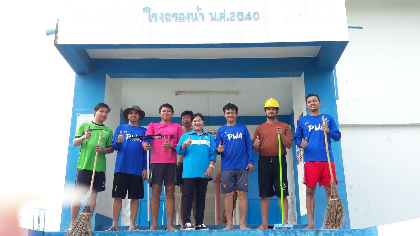 การประปาส่วนภูมิภาคสาขาอู่ทองล้างถังตกตะกอน