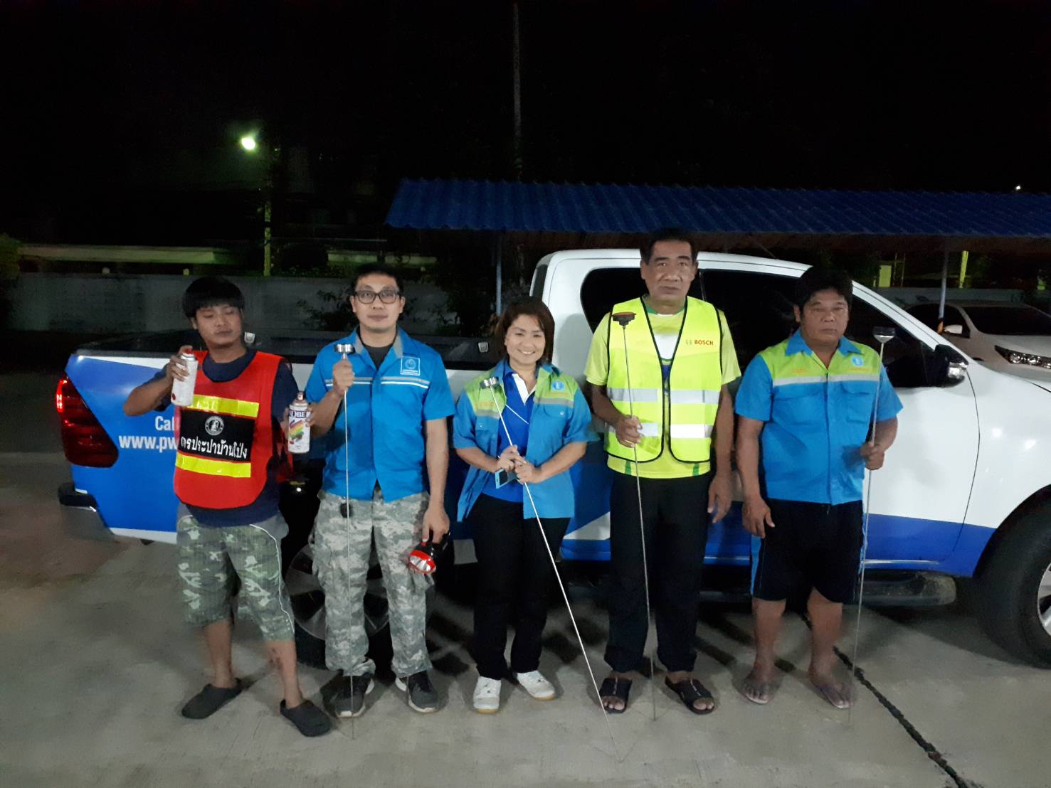 กปภ.สาขาบ้านโป่ง หาท่อแตก/ท่อรั่ว โดยวิธี Active Leak Control