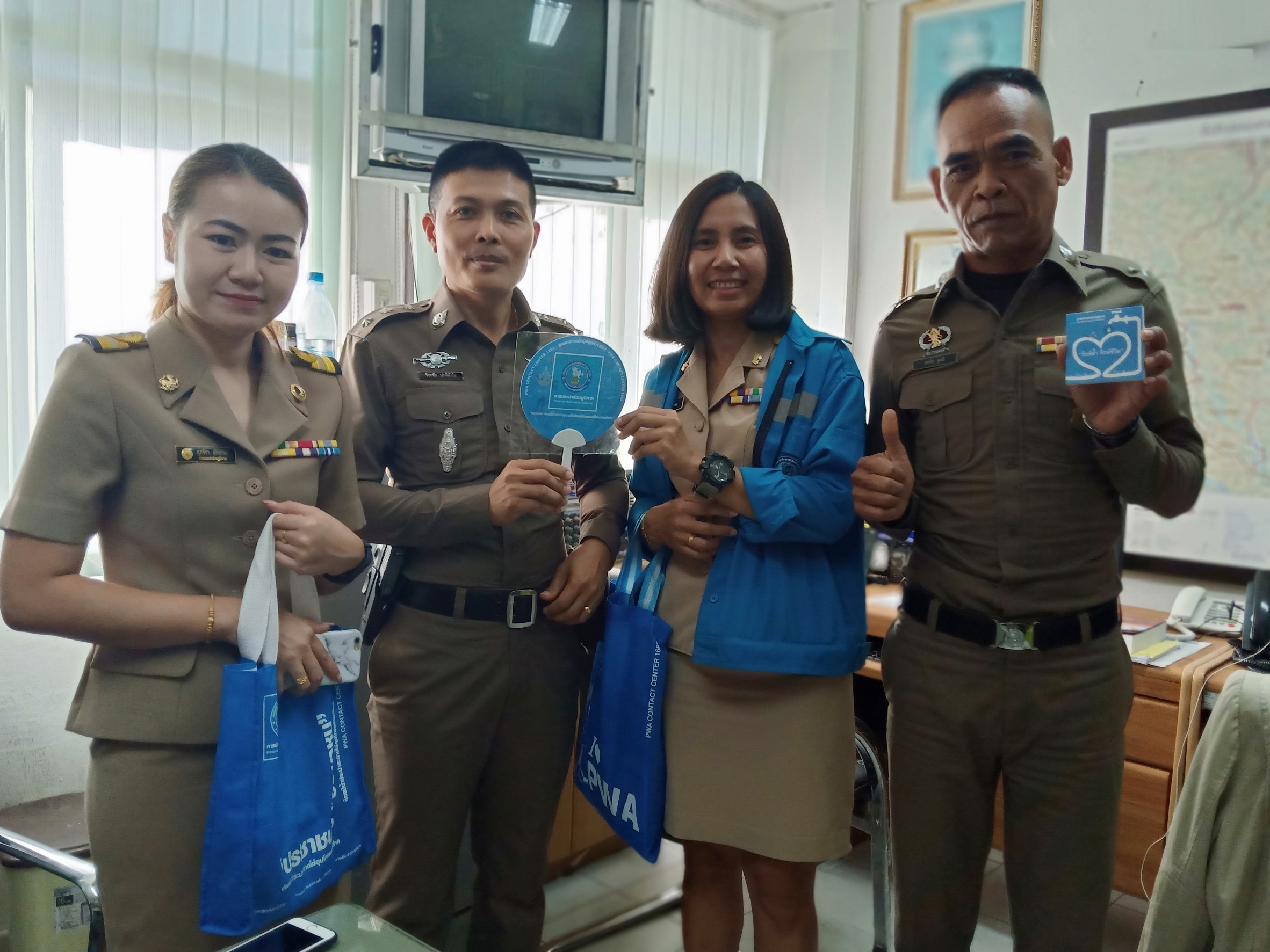 กปภ.สาขายโสธร ลงพื้นที่ประชาสัมพันธ์แอพลิเคชั่น PWA CRMสถานีตำรวจภูธรเมืองยโสธร