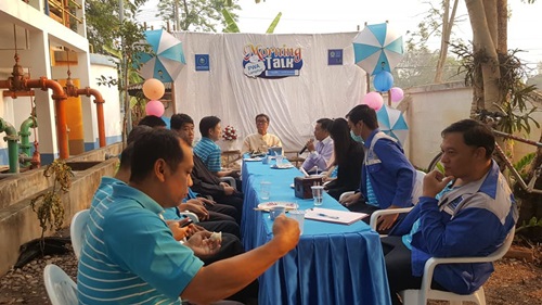 วันที่ 13 มีนาคม 2562 ผู้จัดการ กปภ.สาขาลำพูน โดยนายนพดล ปั้นรัตน์ พร้อมหัวหน้า พนักงานและลูกจ้าง กปภ.สาขาลำพูน จัดกิจกรรม Morning talk และประชุมสายงาน ครั้งที่ 3/2562 เพื่อตามแผนงานกิจกรรมเพื่อสร้างระบบและส่งเสริมความผูกพันในการดำเนินงาน ของพนักงาน กปภ.สาขาลำพูน