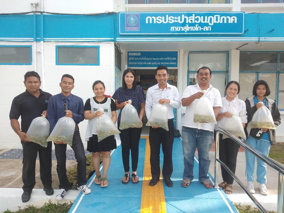 กปภ.สาขาสุไหง โก-ลก ร่วมกันปล่อยพันธุ์ปลากินพืช" ตามโครงการสนับสนุนการบูรณาการและขับเคลื่อนนโยบายในระดับอำเภอและท้องที่ ประจำปีงบประงบประมาณ พ.ศ.2562 ในวันที่ 12 มิถุนายน 2562 บริเวณสระน้ำ กปภ.สาขาสุไหง โก-ลก อำเภอสุไหง โก-ลก จังหวัดนราธิวาส