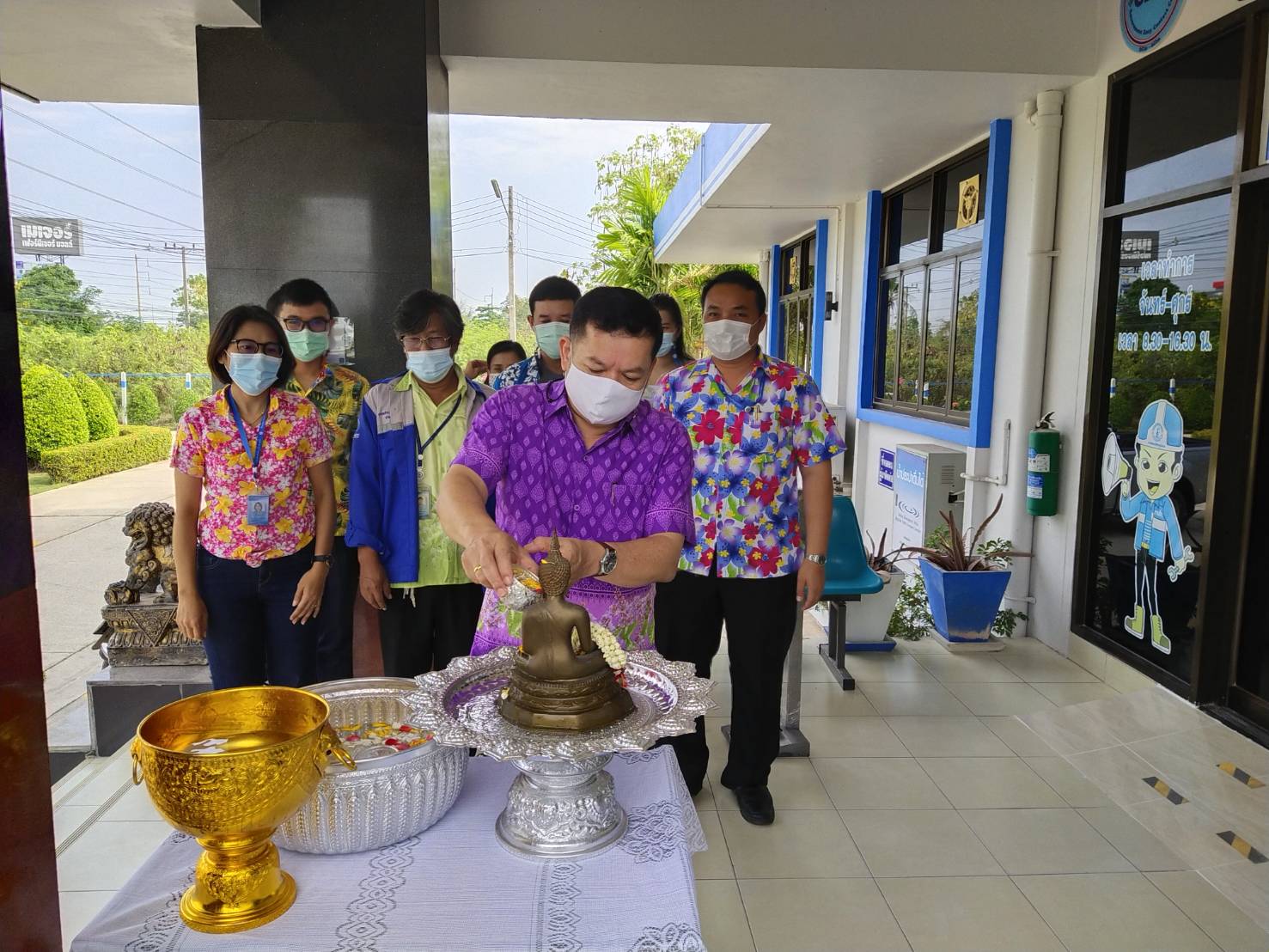 กปภ.สาขาราชบุรี ร่วมจัดกิจกรรมโครงการสืบสานวัฒนธรรมไทย ประเพณีสงกรานต์ประจำปี 2564