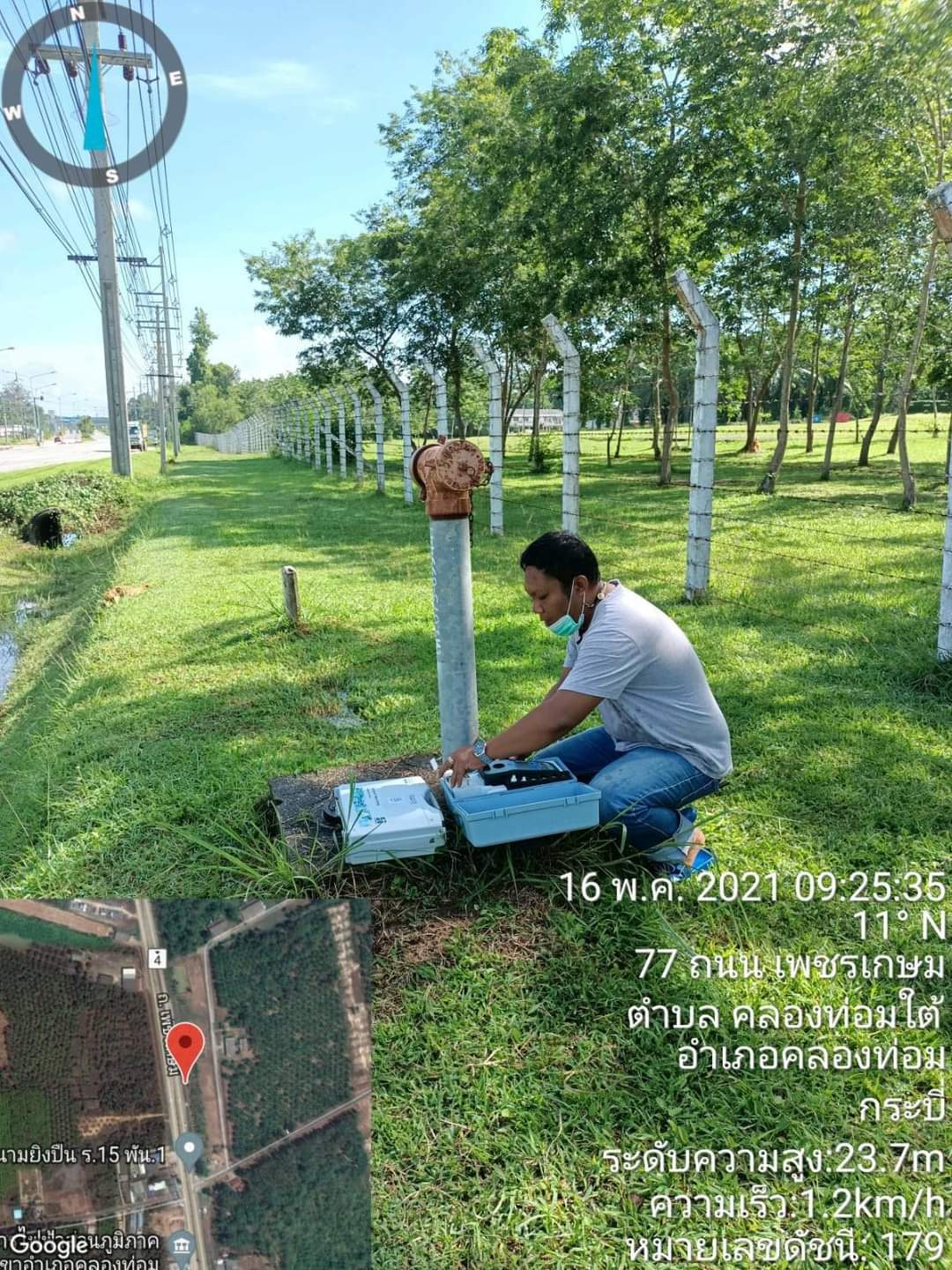การประปาส่วนภูมิภาคสาขาคลองท่อม ตรวจสอบคุณภาพน้ำพร้อมทั้งวัดแรงดันน้ำ
