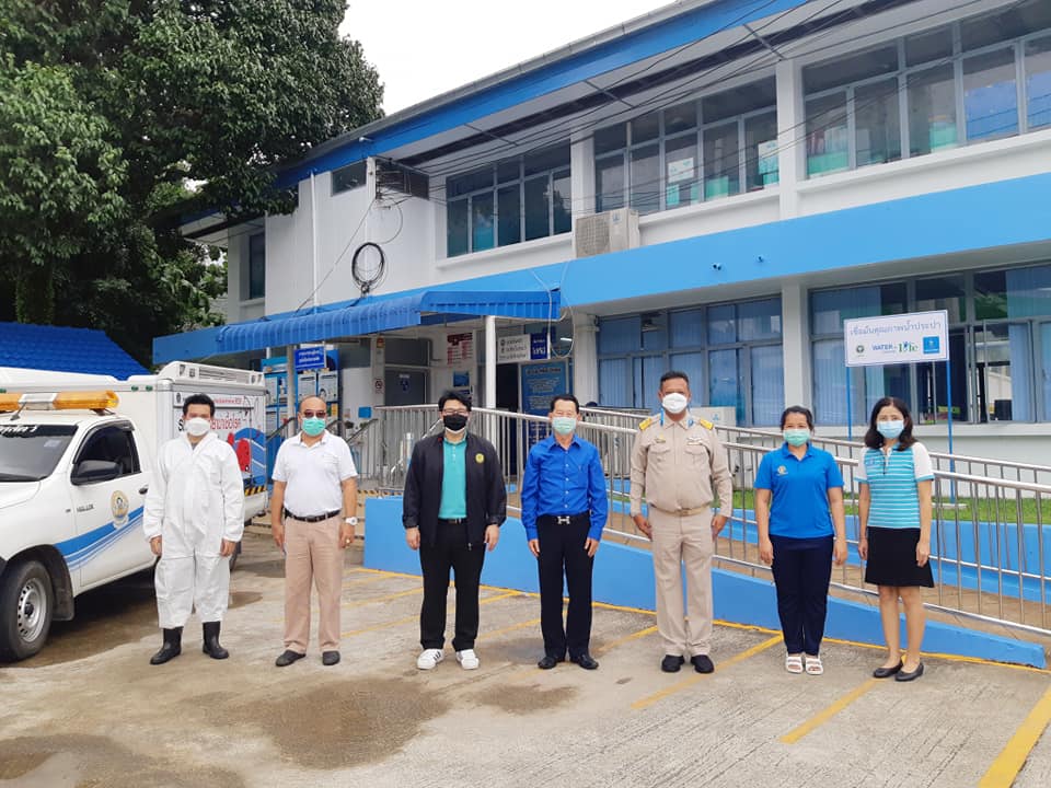 กปภ.สาขาระนอง ย้ำมาตรการป้องกัน ฉีดพ่นฆ่าเชื้อโควิด 19