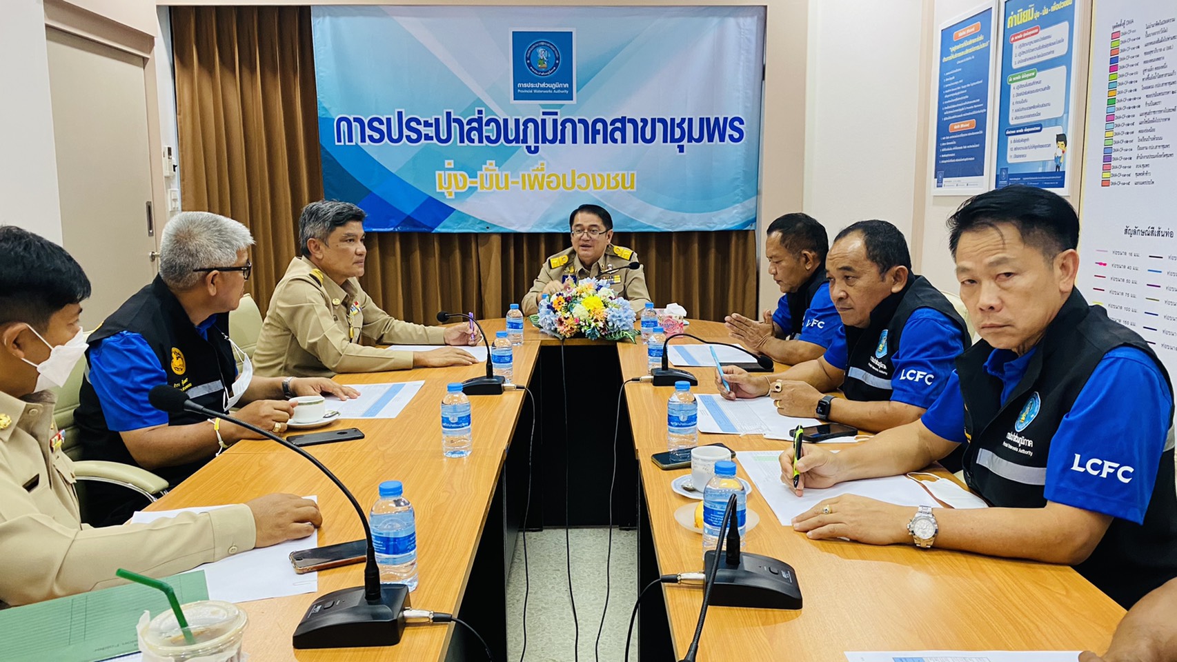 การประปาส่วนภูมิภาคเขต 4 ร่วมประชุมซักซ้อมแนวทางการปฏิบัติในพิธีถวายผ้าพระกฐินพระราชทาน กปภ.ประจำปี 2564 ร่วมกับ การประปาส่วนภูมิภาคในสังกัดเขต 4 ณ กปภ.สาขาชุมพร