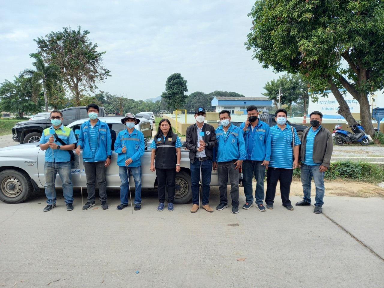 กปภ.สาขากาญจนบุรี ทำการค้นหาท่อแตกรั่ว
