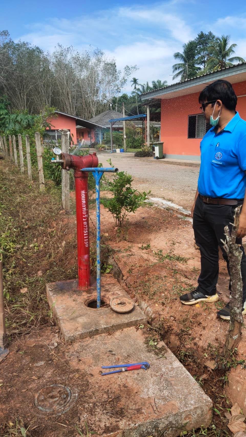 การประปาส่วนภูมิภาคสาขาชุมพร ลงพื้นที่ตรวจสอบแรงดันน้ำ