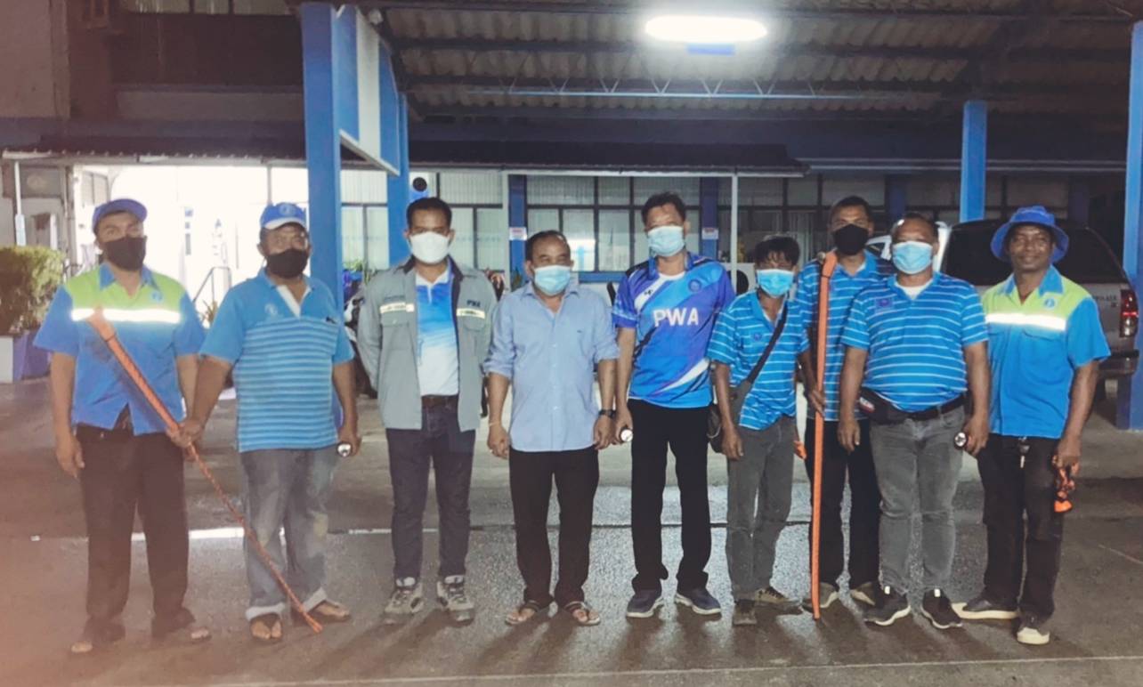 การประปาส่วนภูมิภาคสาขาทุ่งสง ลงพื้นที่ ร่วมกันทำ step test ค้นหาท่อแตกรั่ว ลดน้ำสูญเสีย แสดงความใส่ใจในการให้บริการ สร้างความมั่นใจแก่ลูกค้า