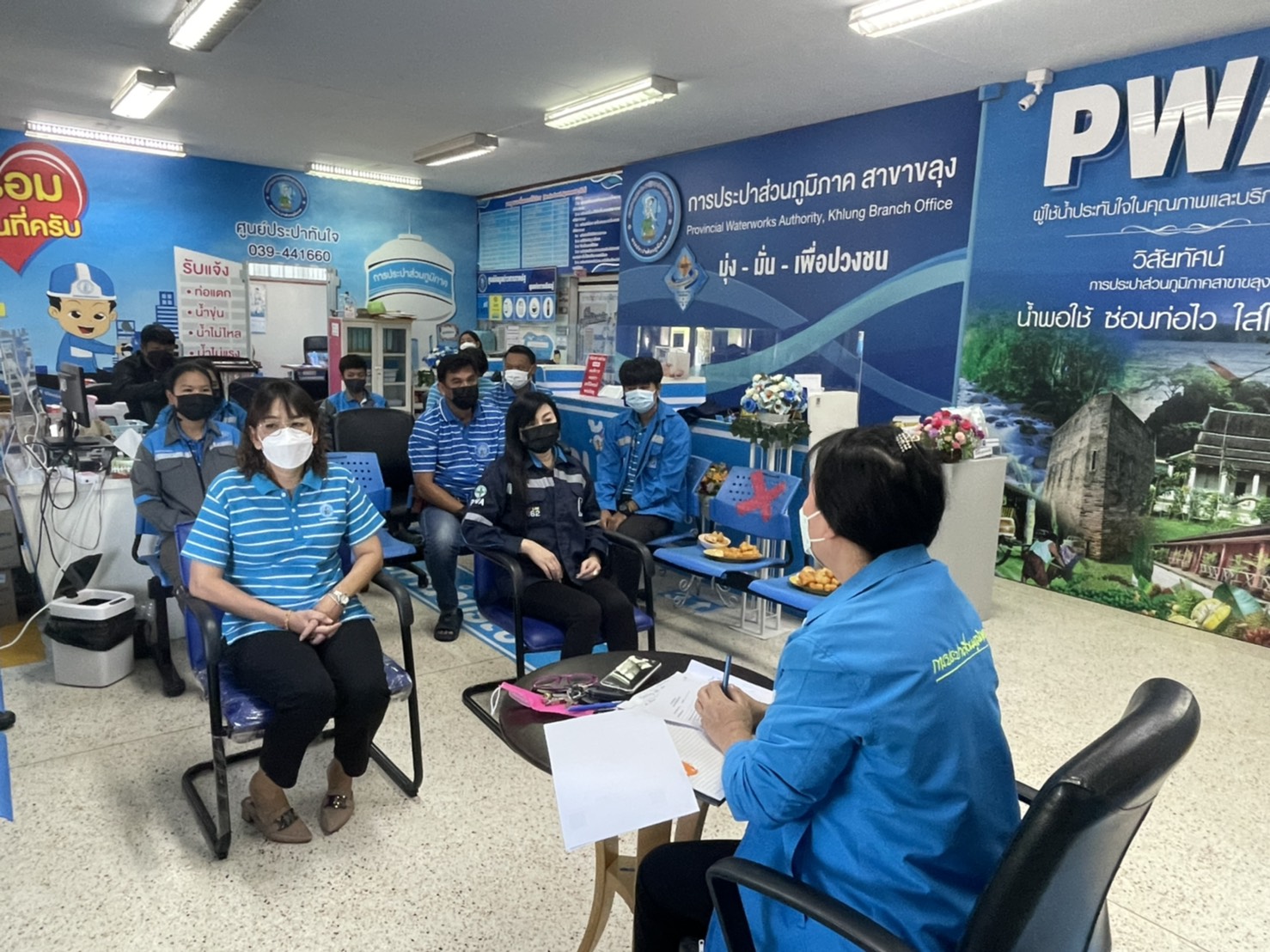 กปภ.สาขาขลุง จัดกิจกรรมสนทนายามเช้า (Mornig talk) ครั้งที่ 5/2565