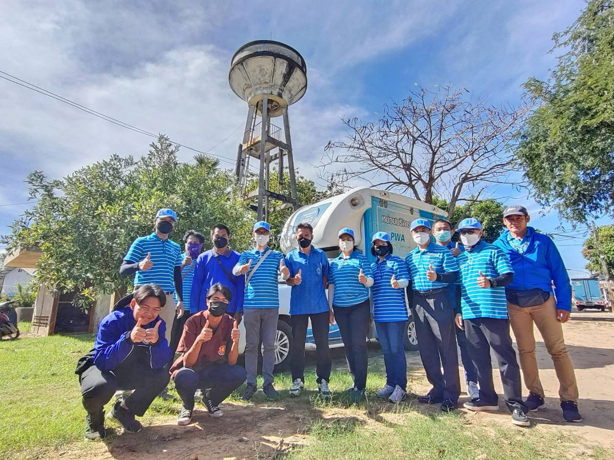 กปภ.สาขาอุบลราชธานี จัดกิจกรรม กปภ. - อปท. เพื่อปวงชน  ดูแลประปาหมู่บ้านคูเดื่อหลังน้ำลด
