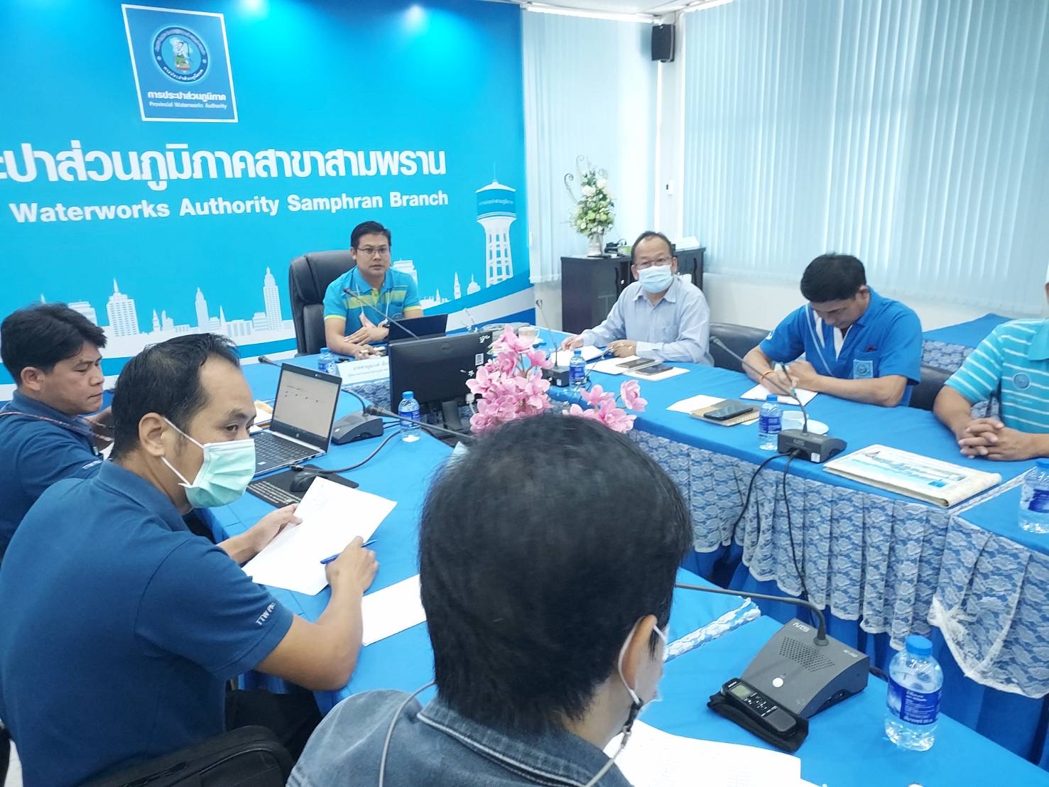 กปภ.สาขาสามพราน ร่วมประชุมกับ บมจ.ทีทีดับบลิว และกรจ.ข.3 กปภ.สาขานครปฐม,กปภ.สาขาอ้อมน้อย,กปภ.สาขาสมุทรสาคร