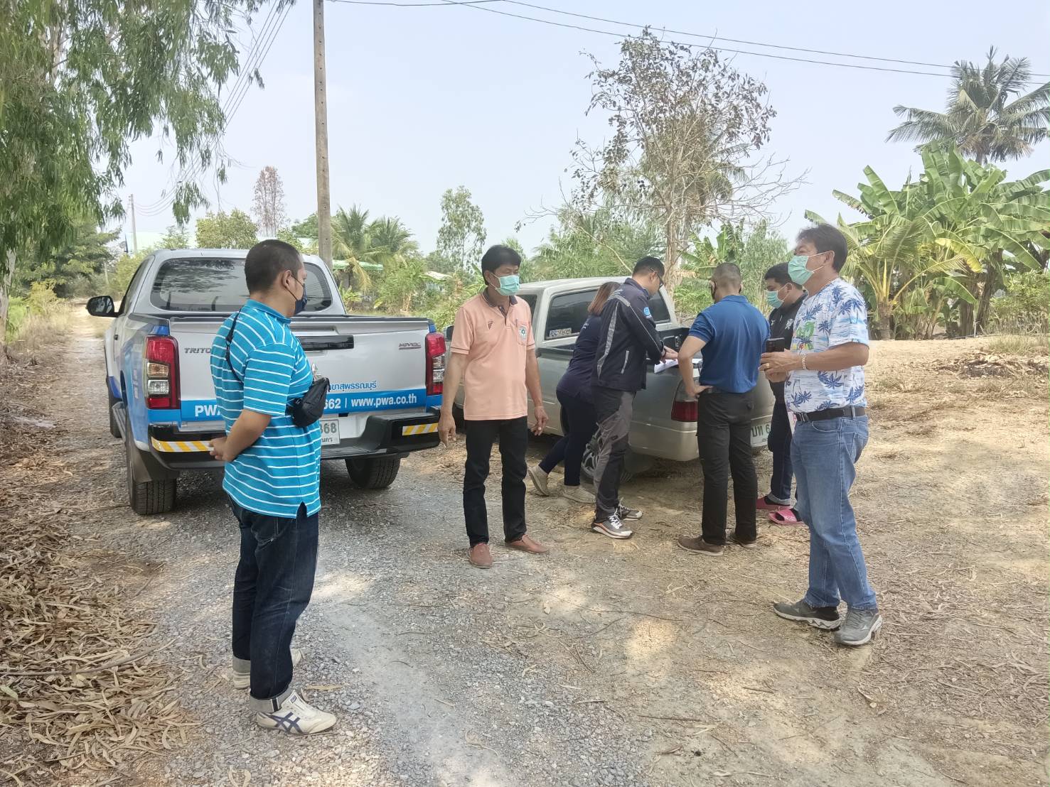 กปภ.สาขาสุพรรณบุรี ลงพื้นที่สำรวจในการวางท่อขยายเขตจำหน่ายน้ำ เพื่อที่จะดำเนินการขอจัดสรรงบประมาณสำหรับขยายเขตให้บริการน้ำประปา