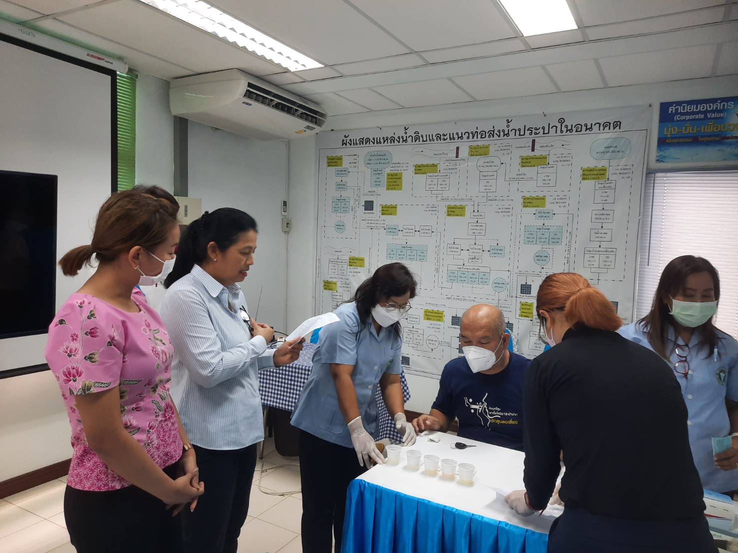 การประปาส่วนภูมิภาคสาขากระบี่ สุ่มตรวจสารเสพติดในพนักงานและลูกจ้างภายใต้โครงการโรงงานสีขาว