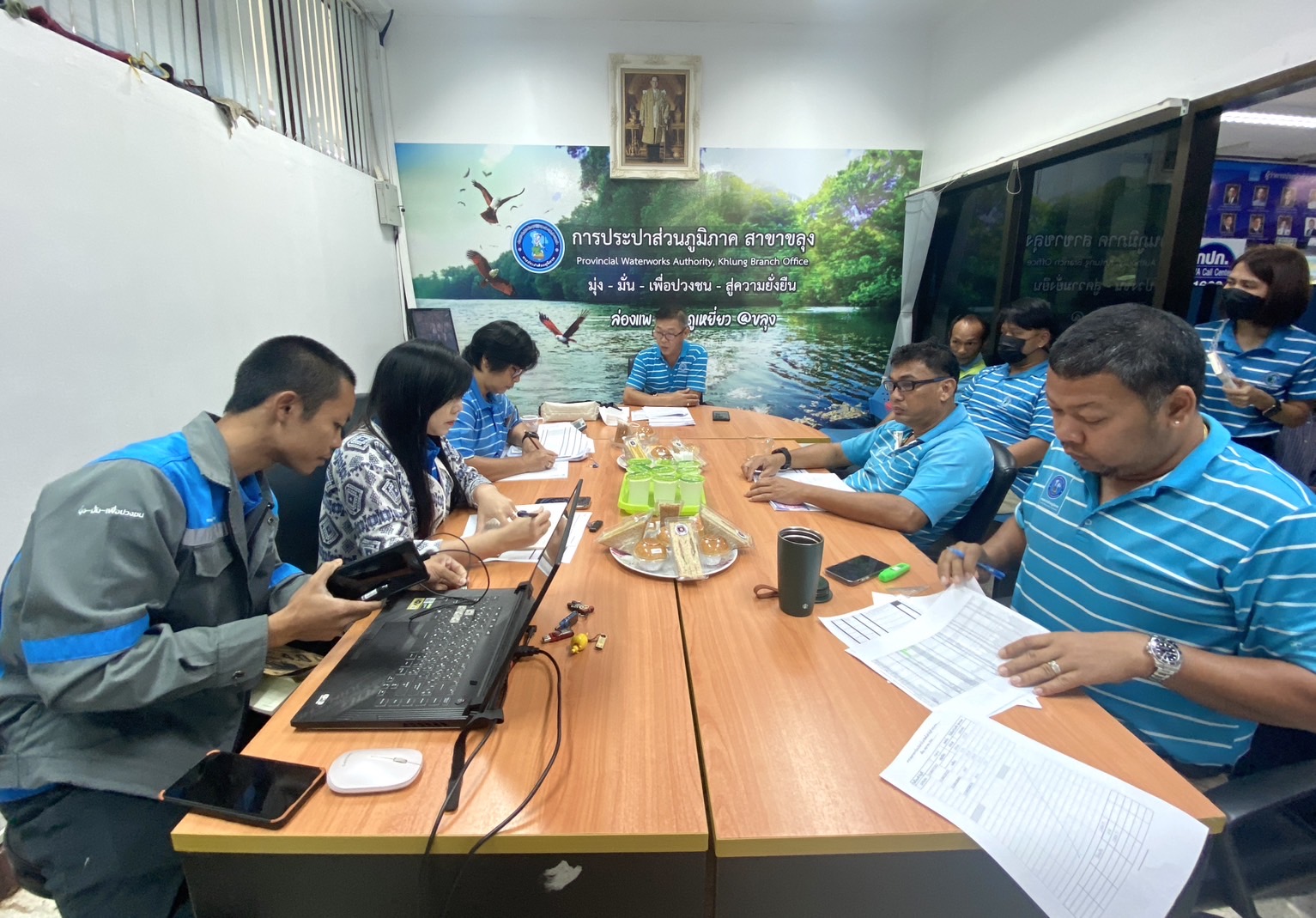 กปภ.สาขาขลุง จัดกิจกรรมสนทนายามเช้า (Mornig Talk) ครั้งที่ 8/2566